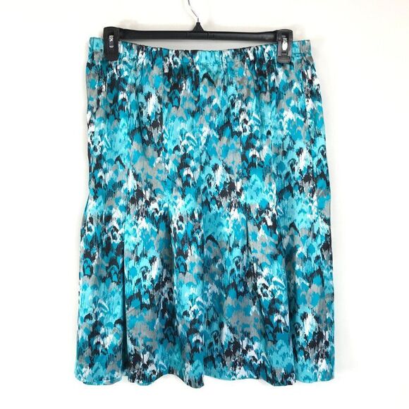 Lane Bryant Satin A-Line Skirt Women's Plus Size 16 Pull-On Pleat Career Unlined - Picture 2 of 6